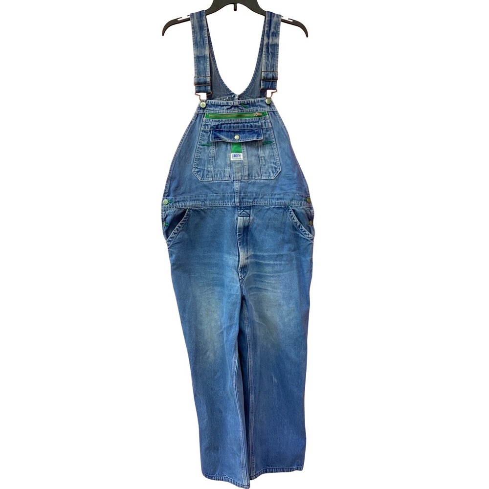 Liberty Overalls Mens 38x30 Blue Denim Bib Workwear Carpenter TOV18006J DB